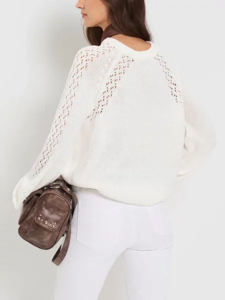 Ажурний светр кремовий