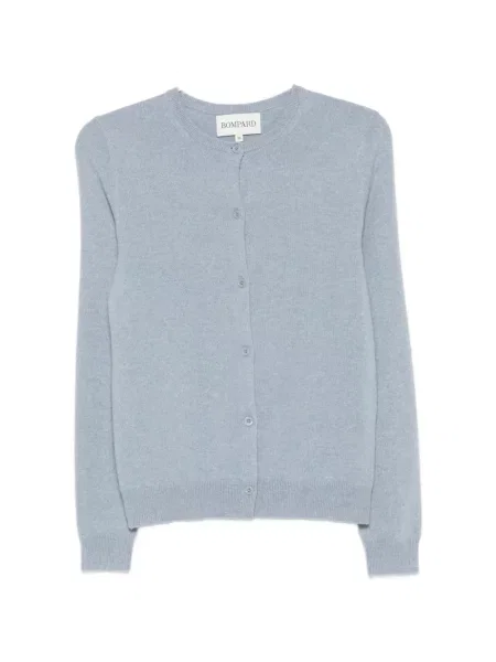 Cardigan Bompard cu decolteu rotund albastru
