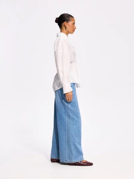 Reserved Джинси wide leg soft синій