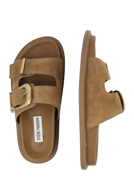 Steve Madden papuci pentru femei din piele întoarsă Arch maro