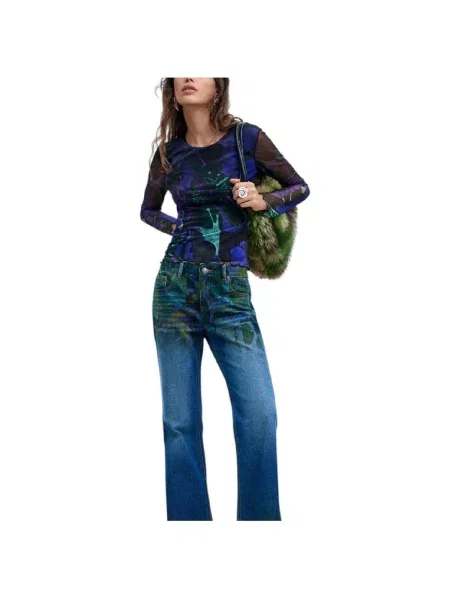 Tricou Desigual cu buline violet