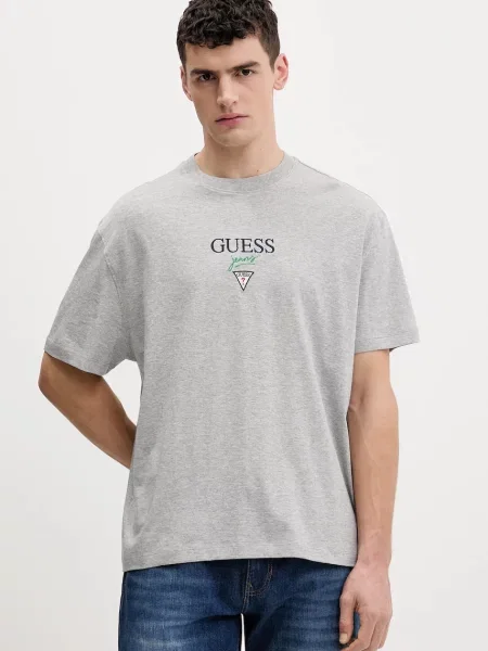Guess Jeans oversize majica kratkih rukava za muškarce od pamuka siva