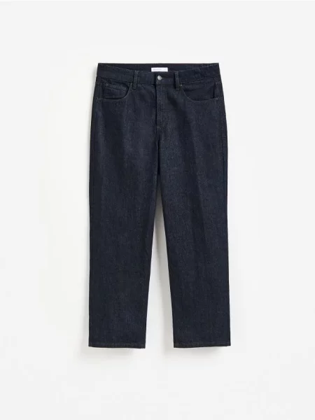 Reserved Jeansy loose fit granatowy