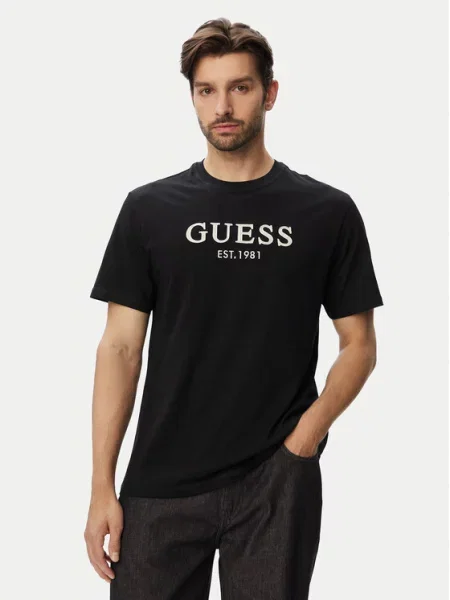 Guess T-Shirt μαύρο