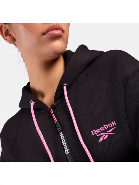 Reebok bluza z kapturem Dreamblend Spacer zapinana na na całej długościunisex Black Size: czarna