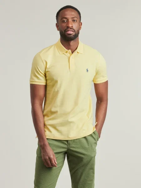 Tricou polo Polo Ralph Lauren plasă galben