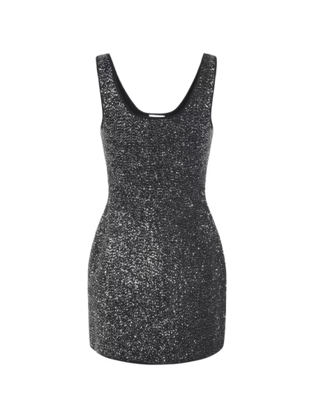 Rochie mini Elisabetta Franchi cu paiete tricotate negru
