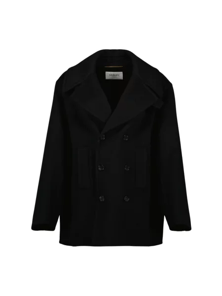 Płaszcz Saint Laurent wełniany biznesowy czarny