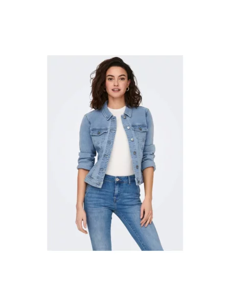 ONLY Kurtki Kobieta L Denim Solid Denim Jacket niebieski