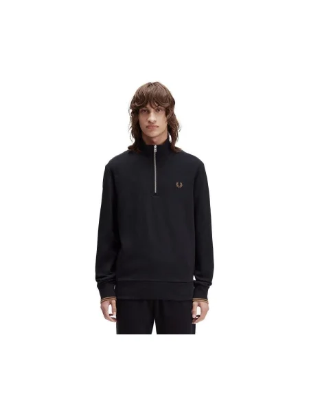 Hanorac cu fermoar Fred Perry negru
