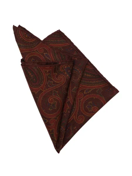 Fular Elizabetta cu imagine cu model paisley maro