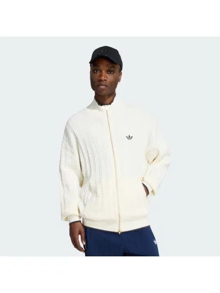 Pletená bunda Adidas bílá