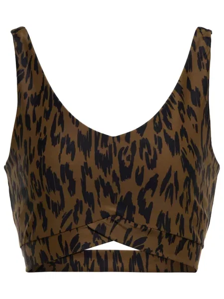 Sutien The Upside cu imprimeu tropical maro