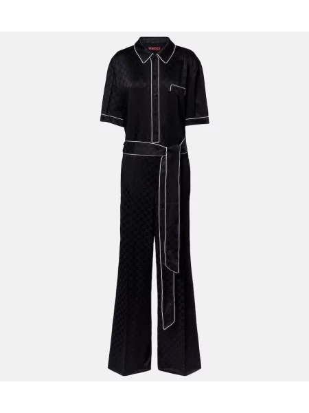 Satenast kombinezon Gucci črna