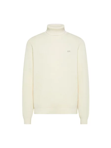Sweter z golfem Sun68 biały