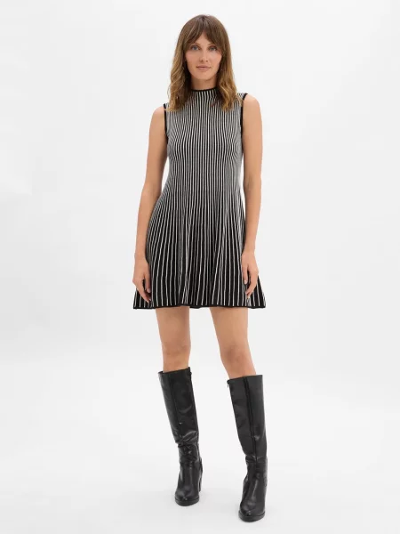 EDITED sukienka z dzianiny Lillesol Kobiety czarny|biały w 34 biała