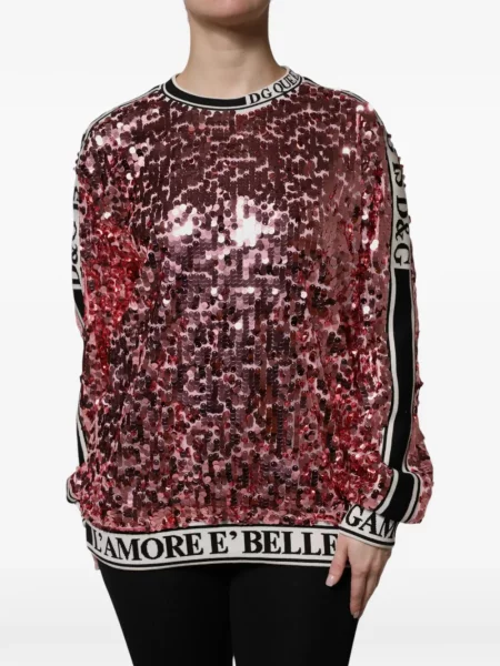 Hanorac Dolce & Gabbana cu paiete roz