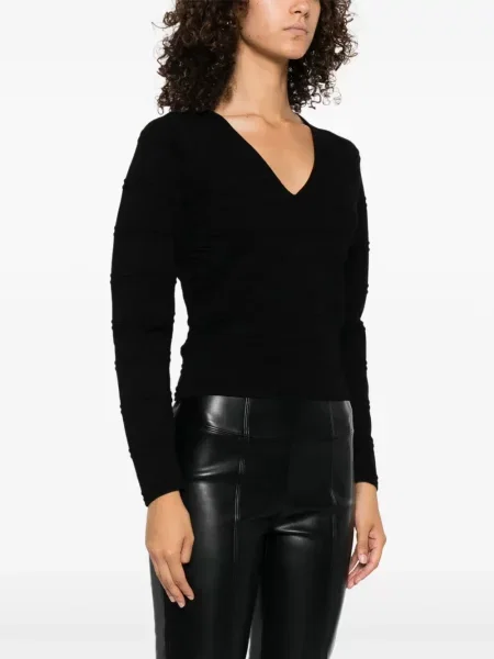 Top Twinset s výstřihem do v černý
