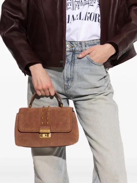 Sukienka wieczorowa Michael Michael Kors koronkowa wiązana garniturowa niebieska