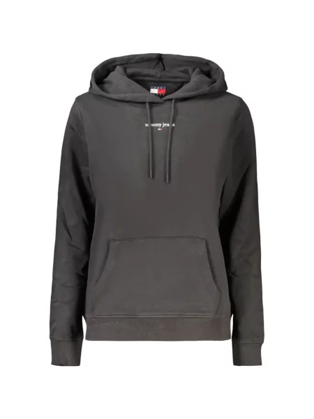 Hanorac cu glugă Tommy Jeans cu imagine cu cordon negru