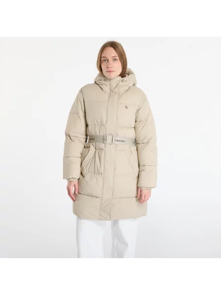 Jacket Calvin Klein Jeans Belted Midweight Coat Brown L beżowe