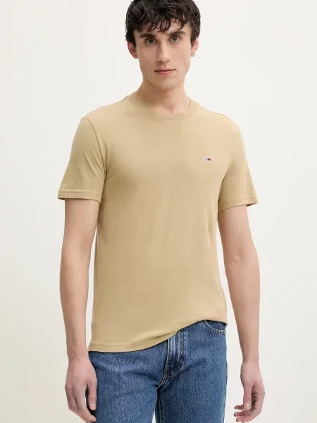 Tommy Jeans tricou basic bărbătesc din pachet de 2 bej