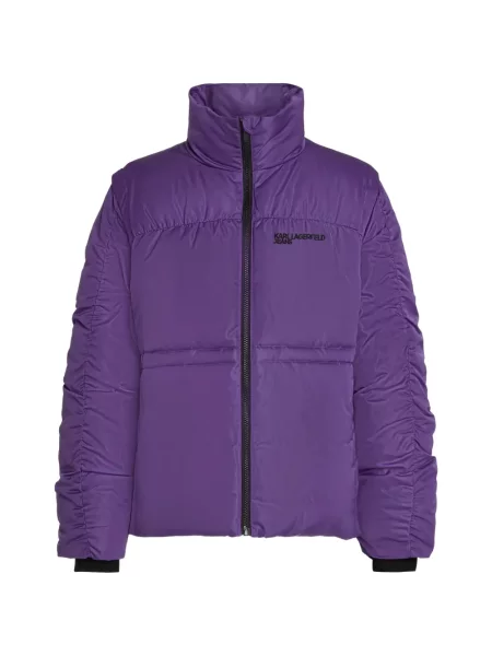 Geacă de blugi Karl Lagerfeld Jeans cu volane violet
