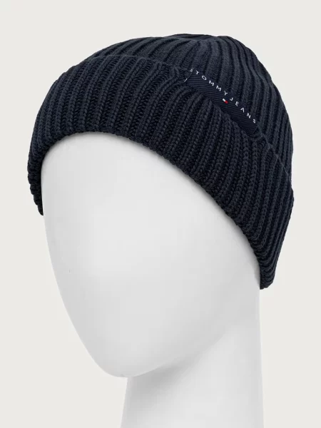 Čiapka Tommy Jeans Tjm Linear Logo Beanie Tmavomodrá