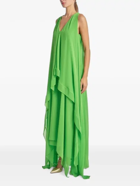 Rochie maxi Irina Schrotter asimetrică verde