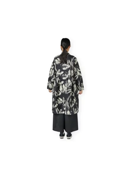 Palton Wendy Trendy cu model floral negru