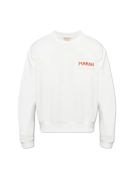 Bluza sportowa Marni z logo polarowa niebieska