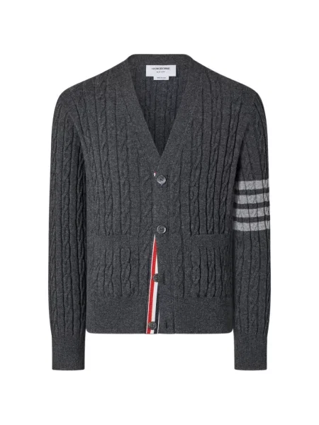 Cardigan Thom Browne din cașmir gri