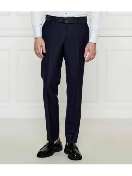 BOSS BLACK De lână pantaloni negru