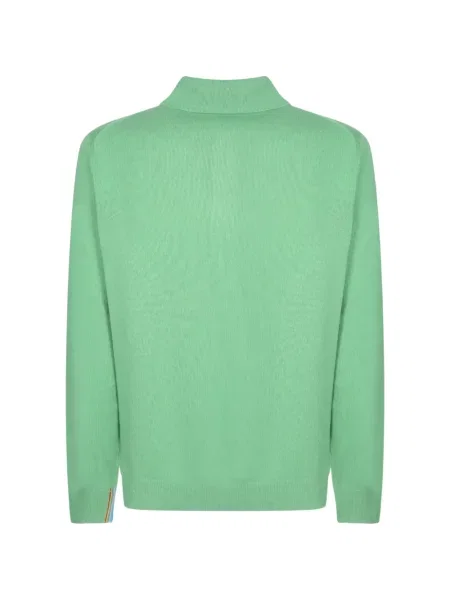 Lung tricou polo Paul Smith din cașmir verde