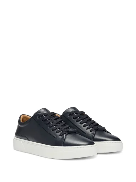 Sneakerși Boss din piele albastru