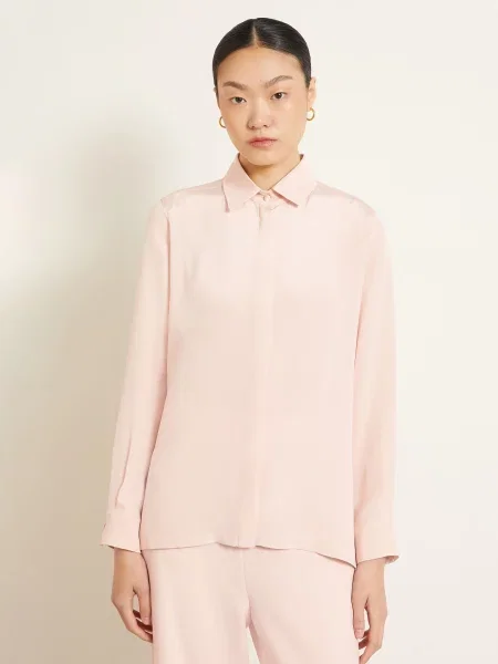 Max Mara Košilová Halenka Geranio Z Hedvábí růžová