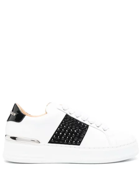 Sneakerși Philipp Plein din piele alb