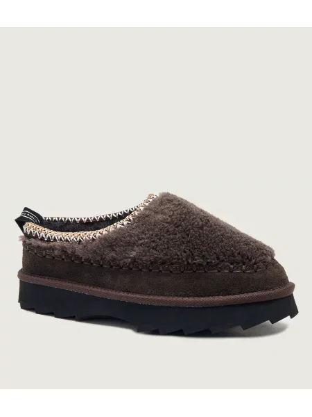 EMU Australia Mules încălțăminte Sharky Adventure Scuff Teddy | piele întoarsă | shearling cu adaos de lână maro