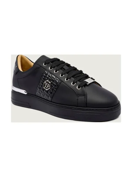 Philipp Plein bőr sportcipő Band In fekete