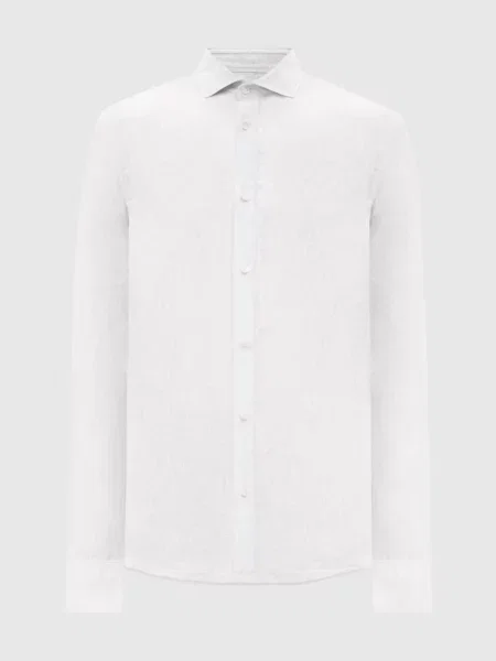 Сорочка з льону прямого крою Peserico біла