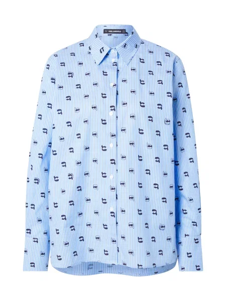 Karl Lagerfeld Bluza Ikon mornarska / svetlo modra bela