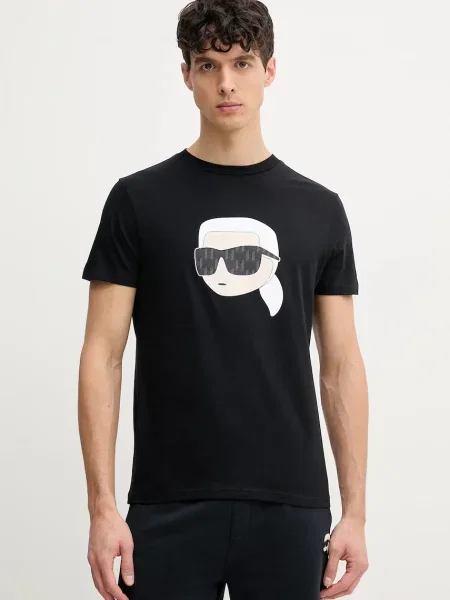 Тениска Karl Lagerfeld с принт черно