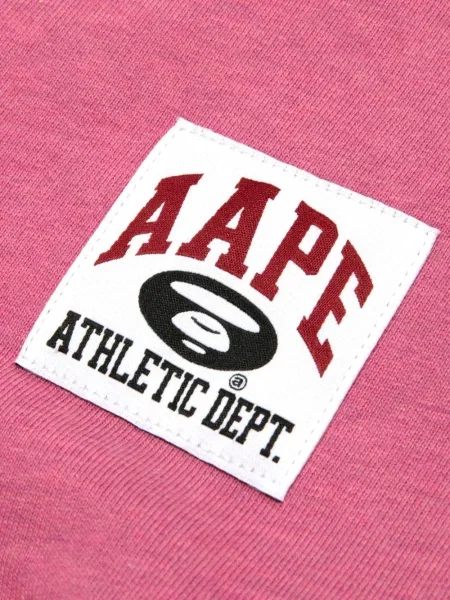 Hanorac crewneck Aape By A Bathing Ape cu broderie roz