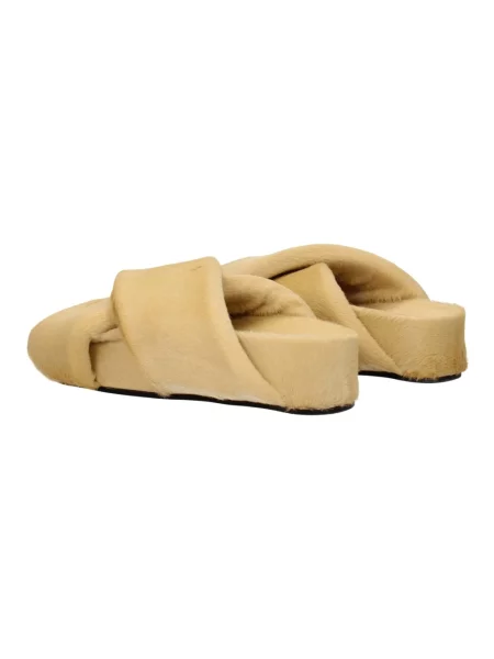 Klapki Jil Sander skórzane retro beżowe