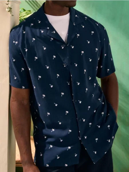 Sinsay Košile z viskózy námořnická modrá