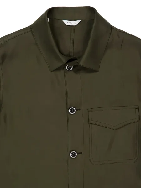 Lněná košile Boglioli zelená