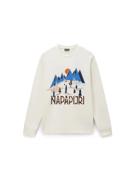 NAPAPIJRI Tricou nisipiu / albastru / ciocolatiu / natural alb