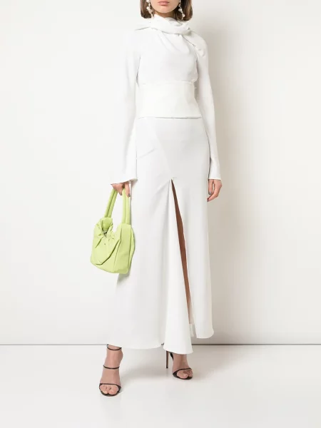 Lung rochie Ellery asimetrică alb