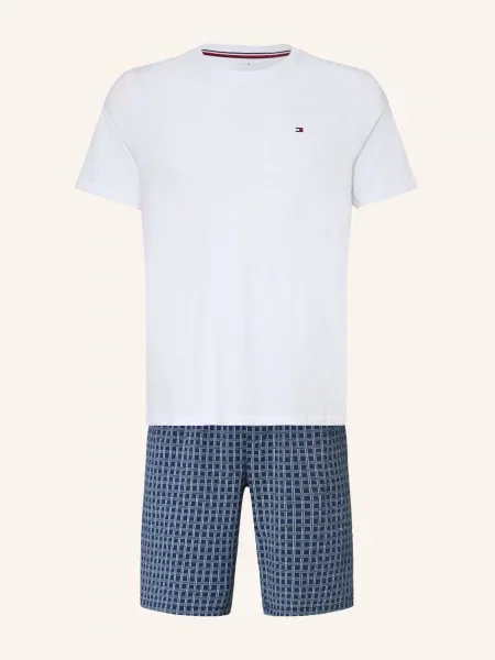 Tommy Hilfiger Krátké Pyžamo / tmavě modrá / černá bílá