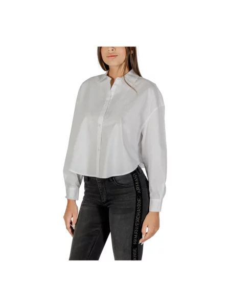 Koszula Armani Exchange z długim rękawem biznesowa biała